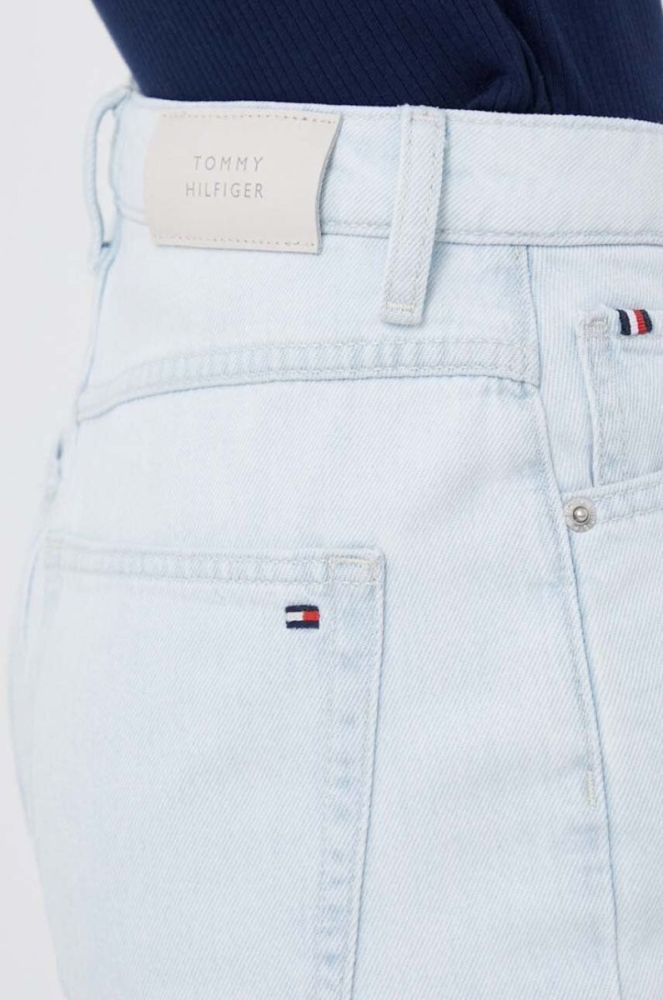 Джинсові шорти Tommy Hilfiger жіночі однотонні висока посадка колір блакитний (3167568) фото 4