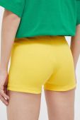 Шорти adidas жіночі колір жовтий однотонні середня посадка