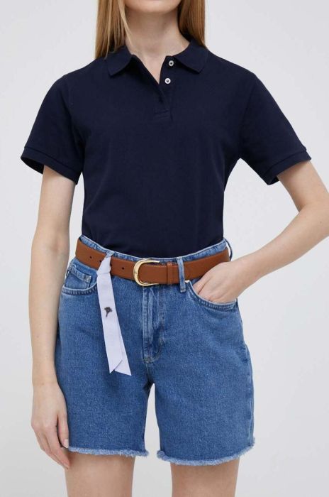 Джинсові шорти Joop! жіночі однотонні висока посадка колір блакитний