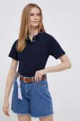 Джинсові шорти Joop! жіночі однотонні висока посадка колір блакитний