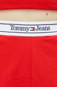 Шорти Tommy Jeans жіночі колір червоний однотонні висока посадка