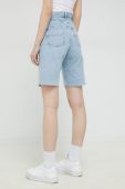 Джинсові шорти Tommy Jeans жіночі однотонні висока посадка колір блакитний (3078746)