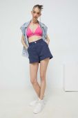 Шорти Tommy Jeans жіночі колір синій однотонні висока посадка (3015430)