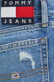 Джинсові шорти Tommy Jeans жіночі однотонні середня посадка колір блакитний (3075119)