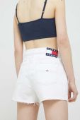Джинсові шорти Tommy Jeans жіночі колір білий однотонні висока посадка (3071752)