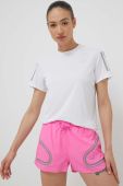 Шорти для бігу adidas by Stella McCartney TruePace колір рожевий з принтом висока посадка