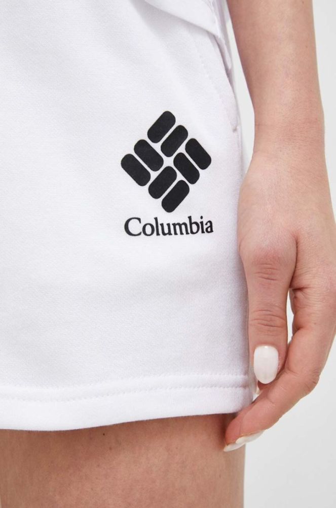Шорти Columbia жіночі колір білий однотонні висока посадка фото 5