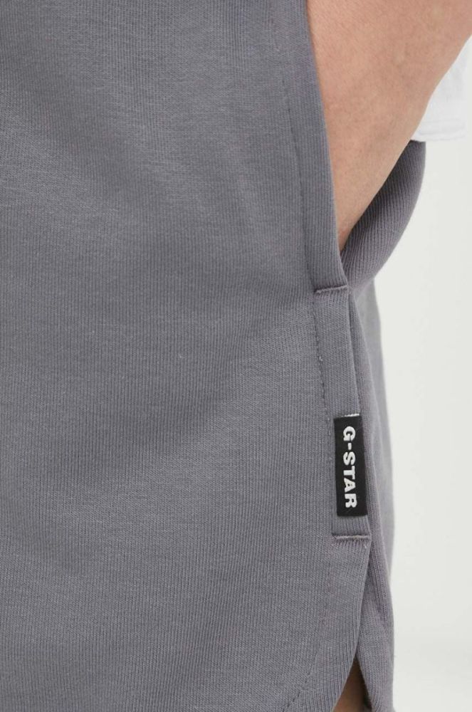 Шорти G-Star Raw жіночі колір сірий однотонні висока посадка фото 4