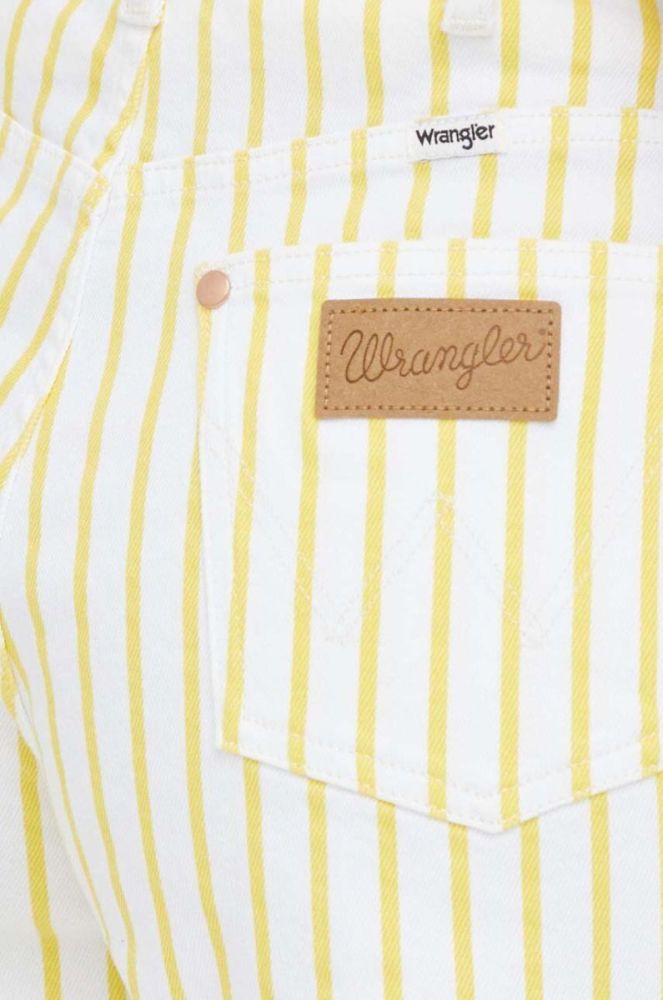 Шорти Wrangler жіночі колір жовтий візерунок висока посадка фото 4
