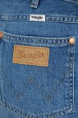 Джинсові шорти Wrangler жіночі однотонні висока посадка колір блакитний (3252274)