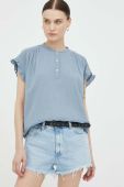 Джинсові шорти Wrangler Festival жіночі однотонні висока посадка колір блакитний (3259282)