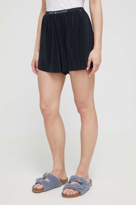 Шорти лаунж Tommy Hilfiger колір синій однотонні висока посадка