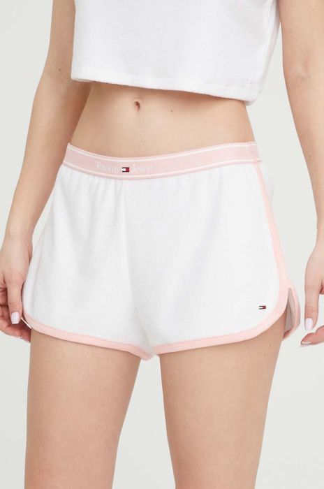 Шорти Tommy Jeans жіночі колір білий однотонні висока посадка