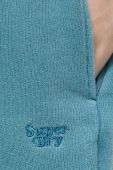Шорти Superdry жіночі колір бірюзовий однотонні висока посадка
