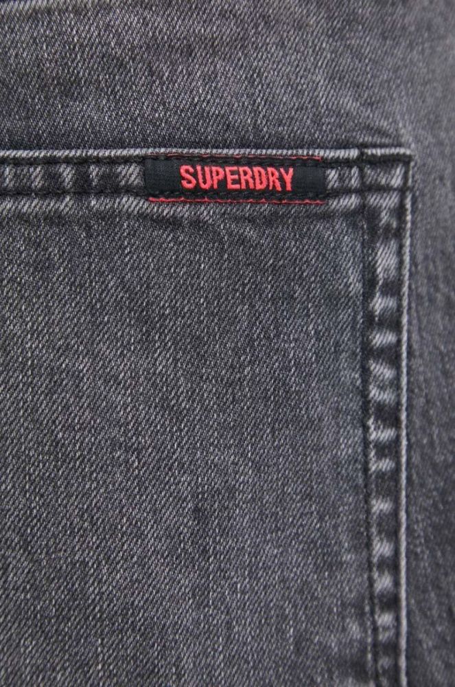 Джинсові шорти Superdry жіночі колір сірий однотонні висока посадка фото 5