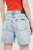 Джинсові шорти Superdry жіночі однотонні висока посадка колір блакитний