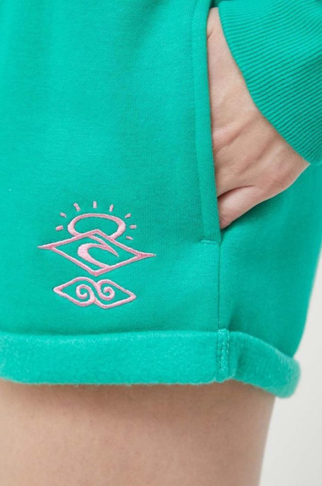 Шорти Rip Curl жіночі колір зелений з аплікацією висока посадка фото 4