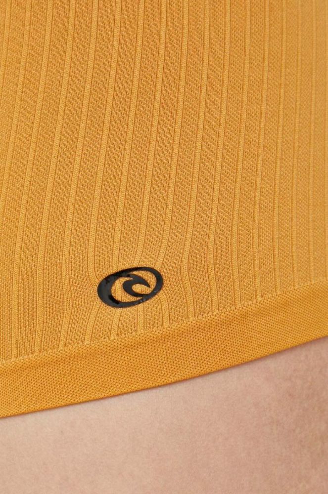 Шорти для тренувань Rip Curl колір жовтий однотонні висока посадка фото 4