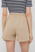 Бавовняні шорти Gant колір бежевий однотонні висока посадка