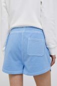 Бавовняні шорти Gant однотонні висока посадка колір блакитний