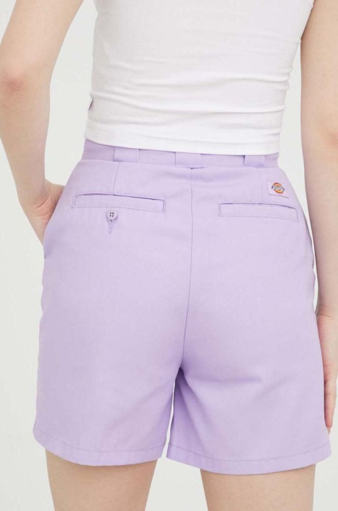 Шорти Dickies жіночі колір фіолетовий однотонні висока посадка фото 3