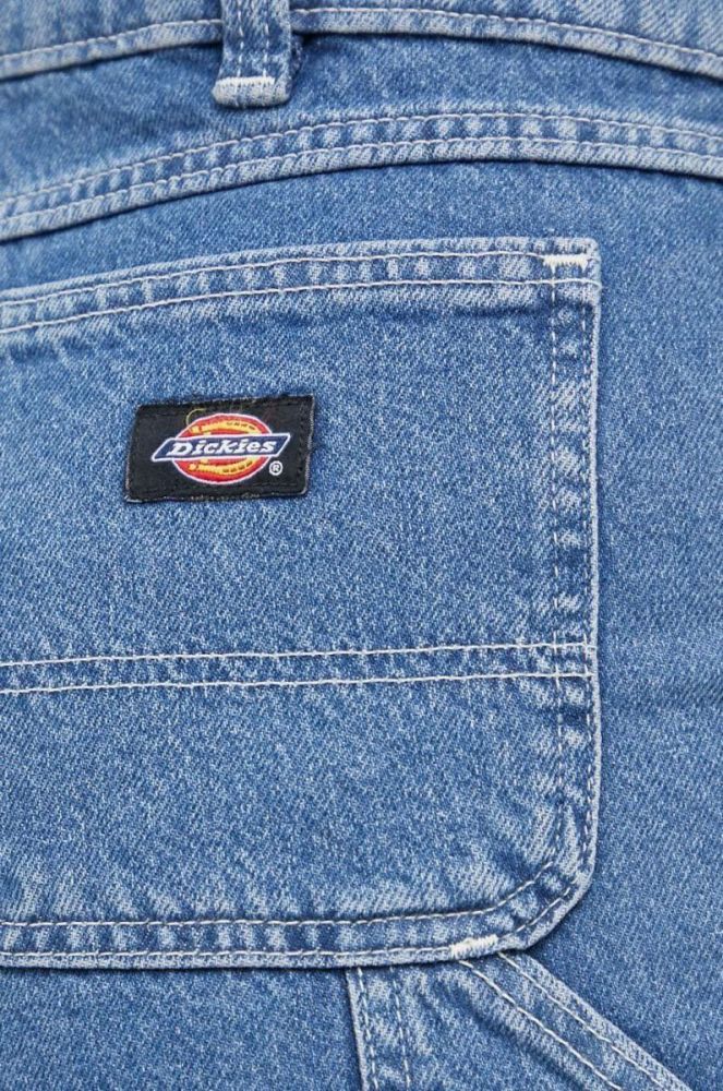 Джинсові шорти Dickies жіночі однотонні висока посадка колір блакитний фото 4