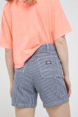 Бавовняні шорти Dickies колір синій візерунок висока посадка