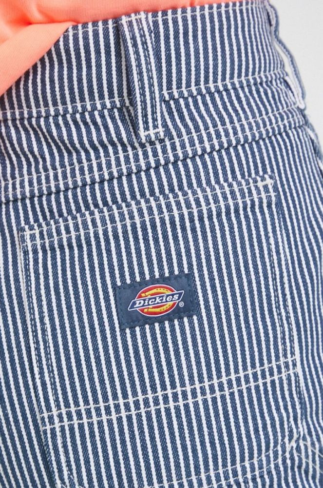 Бавовняні шорти Dickies колір синій візерунок висока посадка фото 4