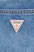 Джинсові шорти Guess Originals жіночі однотонні висока посадка колір блакитний