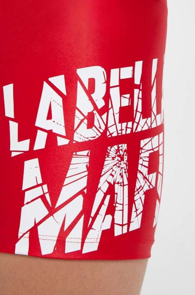Шорти для тренувань LaBellaMafia Hardcore Ladies колір червоний з принтом висока посадка фото 4