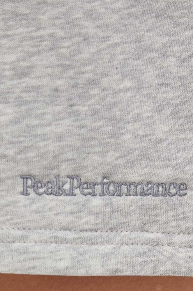 Шорти Peak Performance жіночі колір сірий меланж висока посадка фото 4