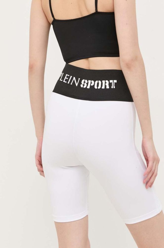 Шорти PLEIN SPORT жіночі колір білий з принтом висока посадка фото 3