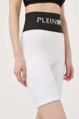 Шорти PLEIN SPORT жіночі колір білий з принтом висока посадка