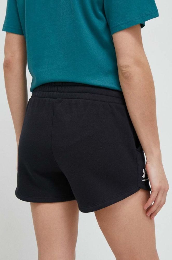 Шорти Under Armour жіночі колір чорний меланж висока посадка фото 3
