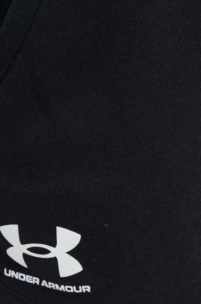 Шорти Under Armour жіночі колір чорний меланж висока посадка фото 4