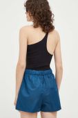Шорти Lovechild жіночі однотонні висока посадка колір блакитний