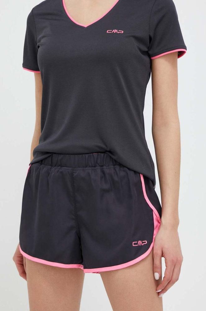 Спортивні шорти CMP Unlimitech жіночі колір сірий з принтом середня посадка