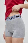 Шорти Fila x Hailey Bieber жіночі колір сірий меланж висока посадка