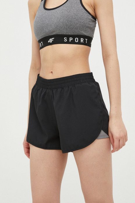 Шорти для тренувань 4F колір чорний однотонні висока посадка (3148458)
