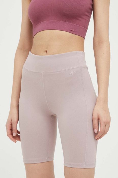 Шорти 4F жіночі колір рожевий однотонні висока посадка (3136716)