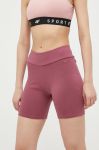Шорти 4F жіночі колір рожевий однотонні висока посадка (3148467)