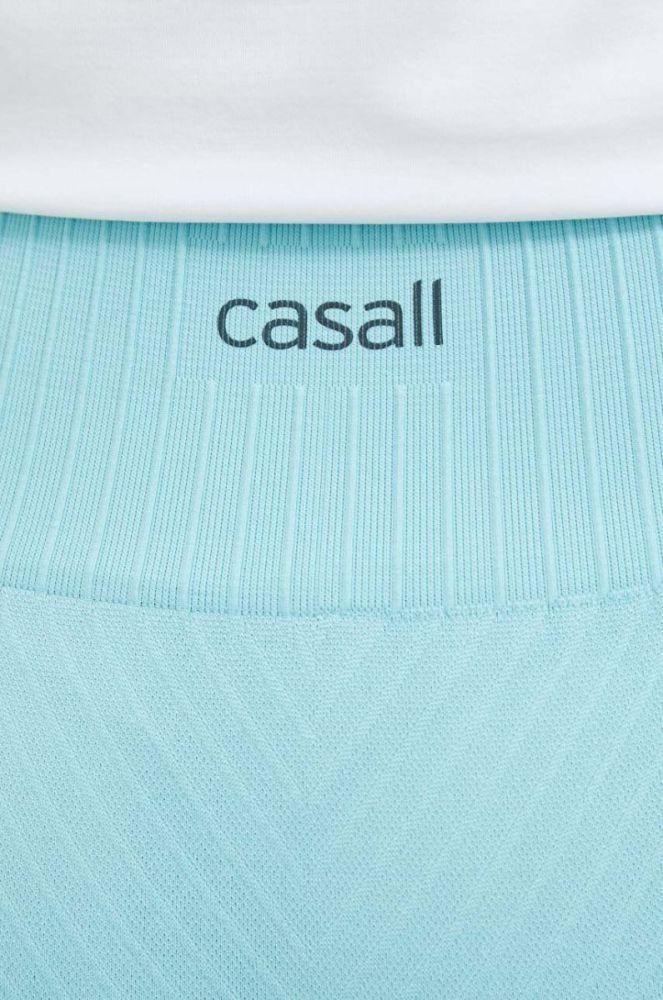 Шорти для тренувань Casall колір бірюзовий однотонні висока посадка фото 4