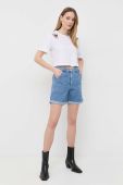 Джинсові шорти Patrizia Pepe жіночі однотонні висока посадка колір блакитний