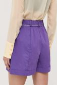 Шорти Patrizia Pepe жіночі колір фіолетовий однотонні висока посадка (3177081)
