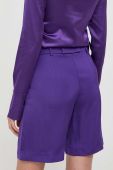 Шорти Patrizia Pepe жіночі колір фіолетовий однотонні висока посадка (3212730)