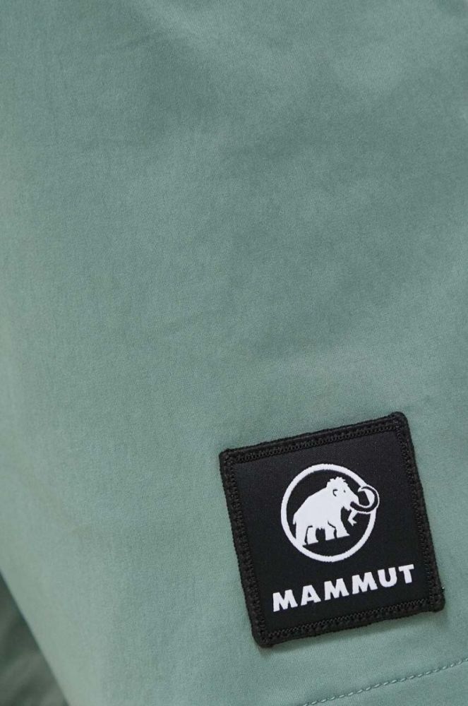 Шорти outdoor Mammut Massone Light колір зелений однотонні середня посадка фото 4