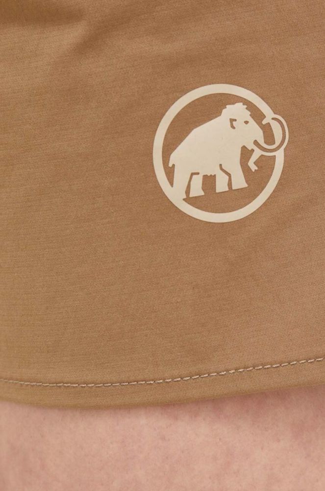 Шорти outdoor Mammut Hiking колір бежевий однотонні середня посадка фото 3