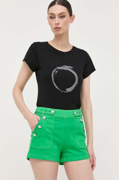 Шорти Morgan жіночі колір зелений однотонні висока посадка (3295151)