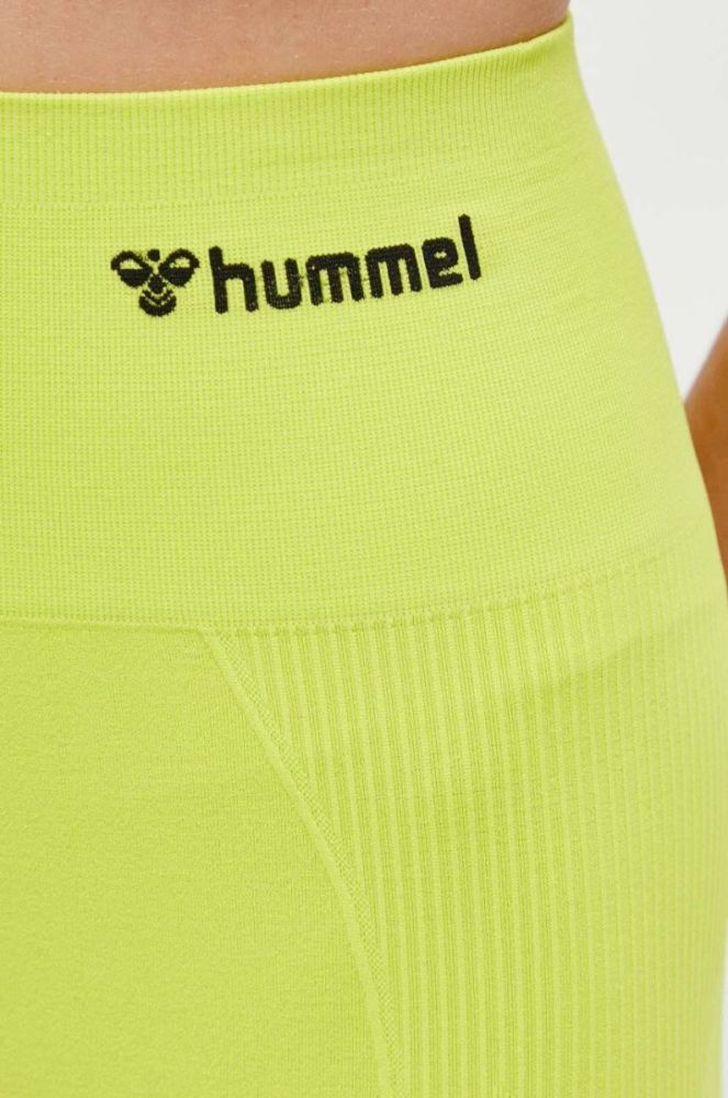 Шорти для тренувань Hummel Tif колір зелений однотонні висока посадка (3479251) фото 4