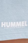 Бавовняні шорти Hummel однотонні середня посадка колір блакитний